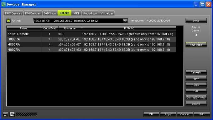 4096 พิกเซล ซัลเว่ DMX LED Controller H802RA 4 Port วัสดุสับสนุนอลูมิเนียม 11